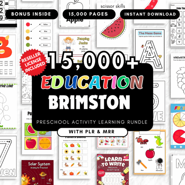 ✨ Ultimate Kids Learning Mega Bundle / PLR & MRR | Preschool Worksheets, Kids’ Planners & Chore Charts ✨